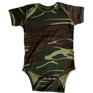 Code Five Woodland Green Brown Camouflage Infant Baby Bodysuit 18 Months Camo